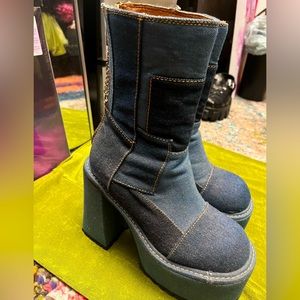 Bratz denim Patchwork platform boot - Dollskill